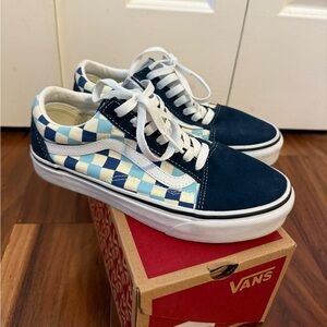 Vans Old Skool blue checkerboard